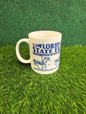 VTG 80s Florida State Fair White | Blue Coffee Tea Mug